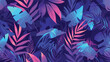 Colorful neon exotic leaves gradient tropical veget