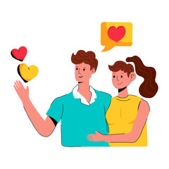 Poster - Grab this flat icon showing couple talking 