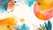 Geometric abstract watercolor background