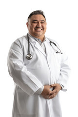 portrait of mexican fat male doctor