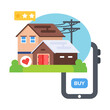 Check out a flat icon of property app 