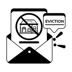 Canvas Print - Premium glyph icon depicting eviction notice 