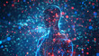 Virtual human hologram virtual Ai assistant, modern artificial intelligence technology, digital cyber tech wallpaper 