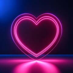 Wall Mural - Heart shaped neon light
