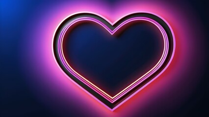 Poster - Heart shaped neon light
