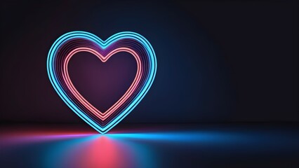 Canvas Print - Heart shaped neon light
