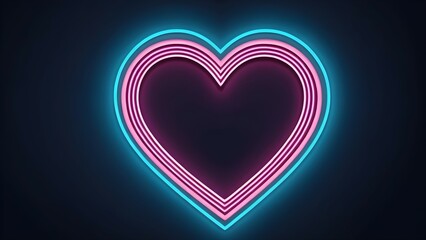 Wall Mural - Heart shaped neon light
