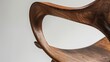 Artistic close-up of a steam-bent chair, showcasing the craftsmanship of the backrest on an isolated background