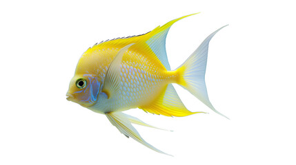 Wall Mural - Yellow angelfish isolated on white background