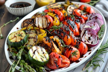 Wall Mural - A platter of grilled vegetables