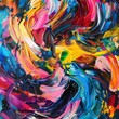 Vivid abstract acrylic paint swirls and strokes - A vibrant explosion of color showcasing the dynamic nature of abstract acrylic painting techniques