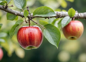 Wall Mural - Close-Up View of an Apple Growing