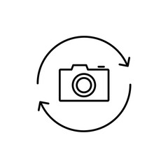 Poster - rotate camera icon. photo camera liner vector illustration for web and app..eps