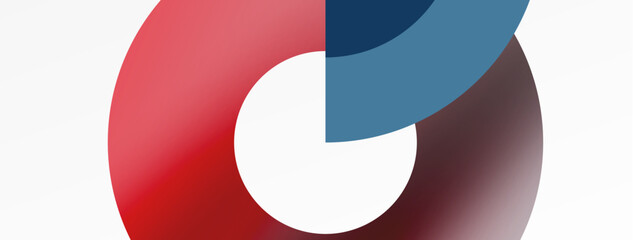 Poster - An artistic representation of a red and electric blue circle with a white circle in the middle, symbolizing a logo with facial expressions and mouth detail