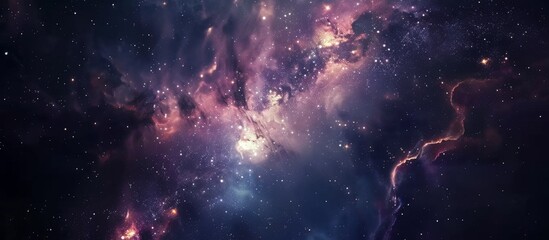 Wall Mural - captivating sight of a distant galaxy filled with twinkling stars, vibrant nebulas, and cosmic wonde