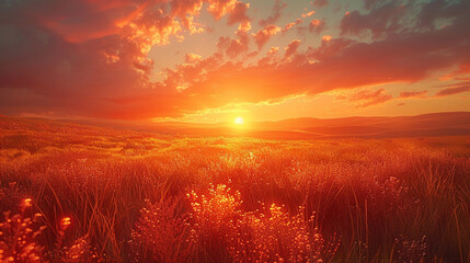 Wall Mural - sunset in the forest