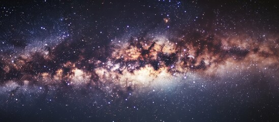 Wall Mural - the majestic beauty of the milky way galaxy is showcased against a dark background, creating a mesme
