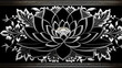 Shining Black Lotus on Dark Background, Intricate Embroidery of Deep Black Lotus, Bold Contrast: Black Lotus Blooms on Dark Canvas, Stunning Dark Background Black Lotus Embroidery Art