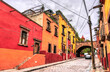 Beautiful street in San Miguel de Allende, UNESCO world heritage in Guanajuato, Mexico