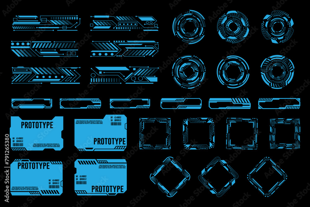 Creative vector illustration of HUD interface elements set ...