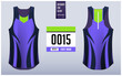 Running shirt design template, Tank top jersey mockup for athlete. Running singlet pattern. Uniform front view back view.