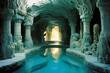 Enchanting Aquamarine Pool Designs with Barnacle Backrests at the Lost City of Atlantis