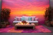 Sunrise Yoga Meditation Patio Ideas: Chant Area & Ombre Sky Wall Art Inspiration