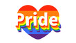 Pride Month with heart background at June LGBTQ Symbols, Human rights or diversity concept, Vector illustration EPS 10
