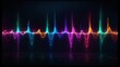 Abstract Neon Lighting Heart Beat Background