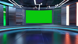 Fototapeta  - Chroma tv screen studio virtual background