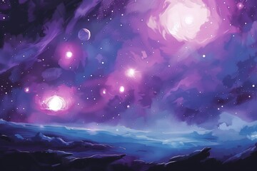 Wall Mural - a cosmic picture with planets and stars