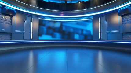 Wall Mural - A stunning 3D virtual studio with the perfect background for TV shows and news slides