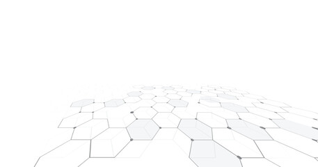 Wall Mural - Hexagon geometry structure on white background. Abstract background with simple hexagonal elements. 