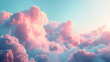 A pink cloud filled sky with a blue sky in the background