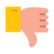 Dislike Vector Thick Line Filled Colors Icon Design