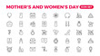Set of Mother's Day icons. Thin linear style icons Pack. Vector Illustration.Set of outline mothers' day icons. Minimalist thin linear web icon set. vector illustration. Outline icon collection.