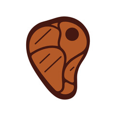 Grilled Steak vector icon