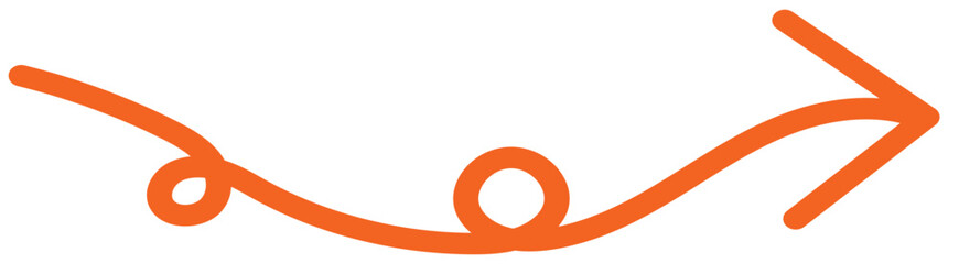 Wall Mural - Curved orange arrow png