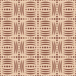 Bright seamless pattern with geometric ornament in brown traditional colors. Colorful abstract background. Ethnic and tribal motifs. Ornamental vivid wallpaper. Vector illustration