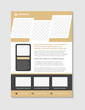 Brown and black business annual report brochure flyer design. Multipurpose abstract brochure template, include cover and back pages. diagonal photo space leaflet vector design. Vertical A4 format