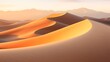Desert sand dunes panoramic landscape at sunset. 3d render