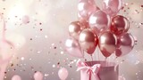 Fototapeta Perspektywa 3d - Romantic Balloon Bouquet in Soft Pink and Rose Gold