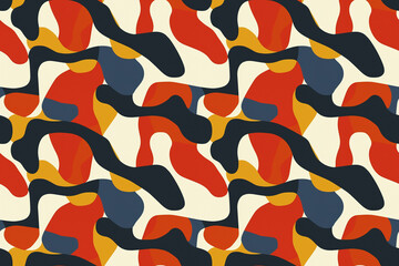 Sticker - A colorful and abstract pattern with a blue and orange stripe