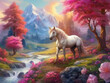 unicorn in The  Beautiful background Nature 4K Wallpaper