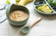 Healthy baby food in bowl