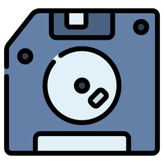 Poster - diskette vector icon filled line style. perfect use for logo, presentation, website, and more. modern icon design color outline style