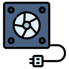 Fototapete - computer fan vector icon filled line style. perfect use for logo, presentation, website, and more. modern icon design color outline style