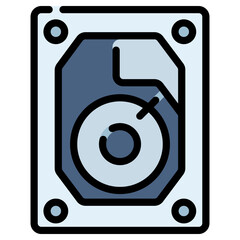 Fototapete - hard disk vector icon filled line style. perfect use for logo, presentation, website, and more. modern icon design color outline style