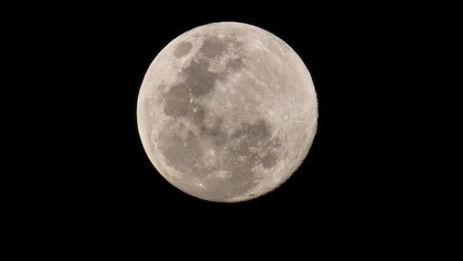 Wall Mural - Big round moon with monochrome color_tele zoom