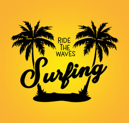 Poster - surfing ride the waves